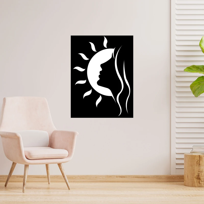 دیوارکوب طرح دختر و زن و خورشید مدل A1390-6040