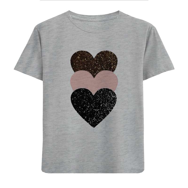 تی شرت آستین کوتاه بچگانه مدل قلب F762