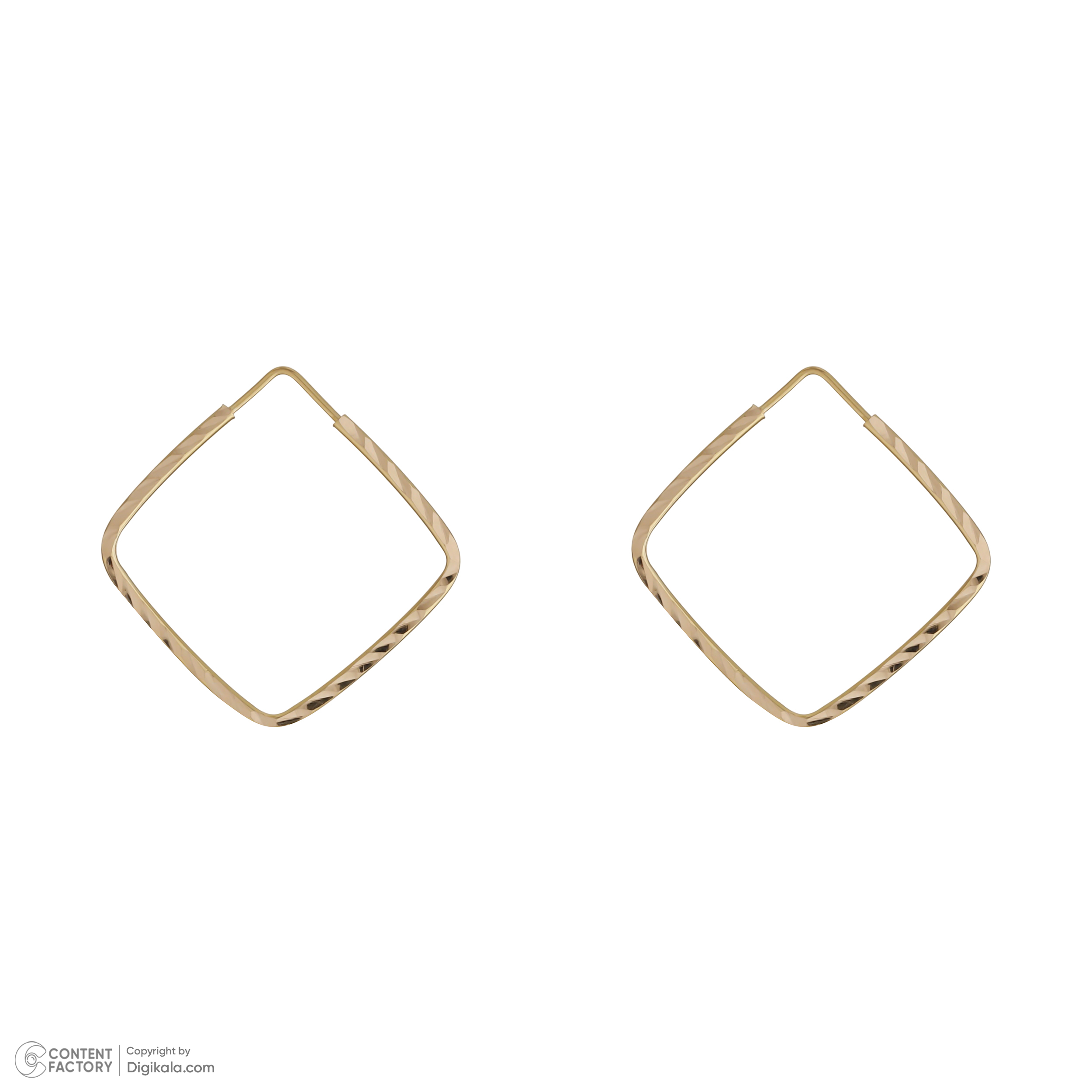 گوشواره حلقه ای طلا 18 عیار زنانه دوست خوب مدل Dk615