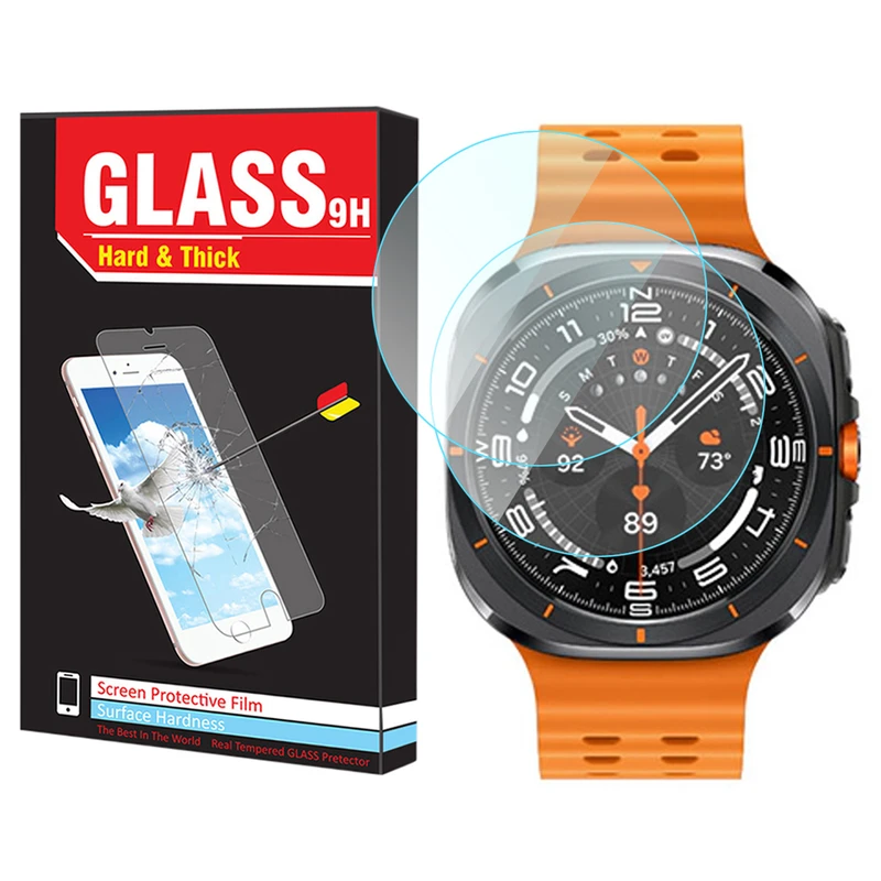 محافظ صفحه نمایش شیشه‌ای هارد اند تیک مدل Glass-HT مناسب برای ساعت هوشمند سامسونگ Galaxy Watch 7 Ultra 47mm بسته دو عددی