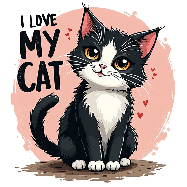  استیکر پارچه و لباس پاد آفرین طرح گربه کد 4632