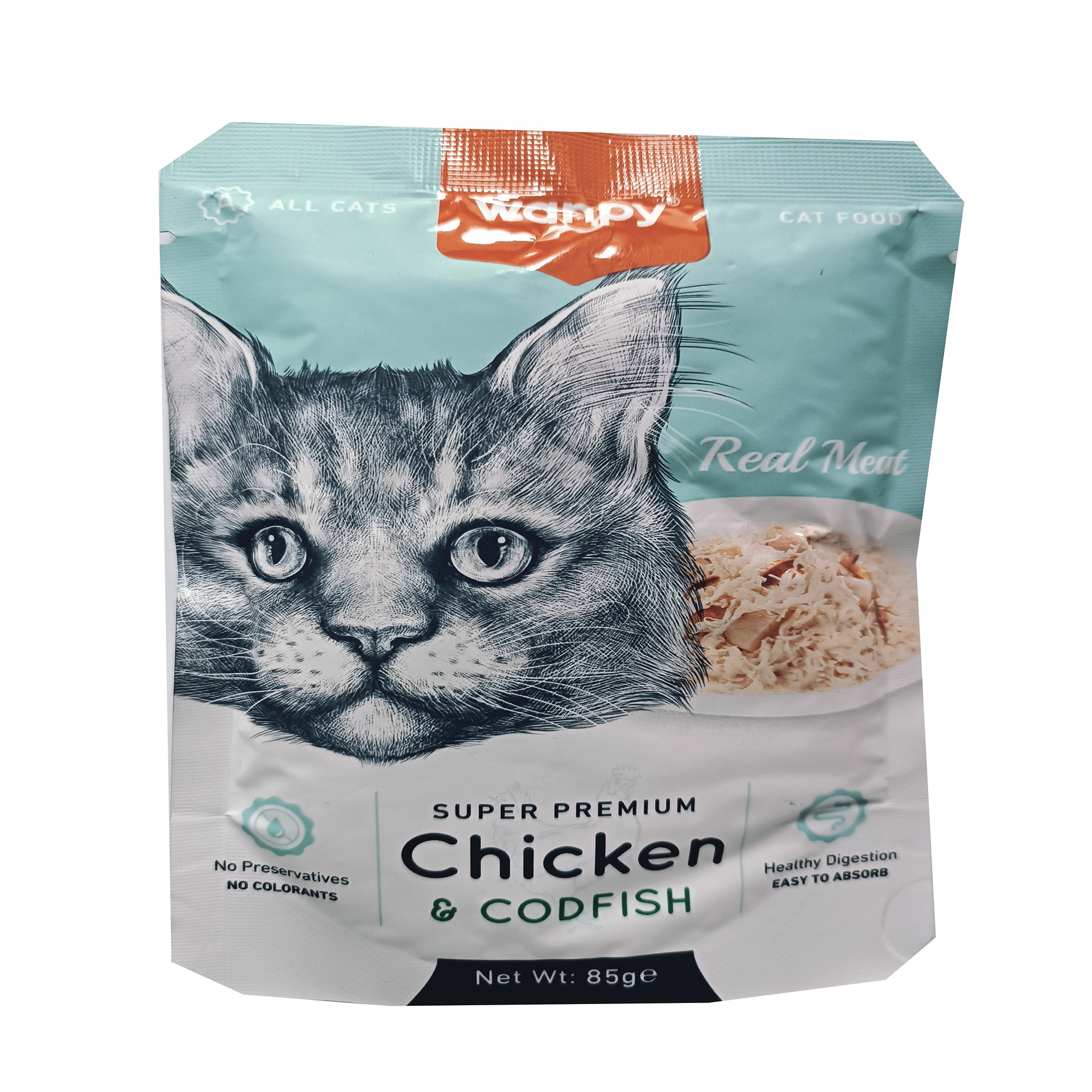 پوچ گربه ونپی مدل مرغ و ماهی کاد وزن 85 گرم