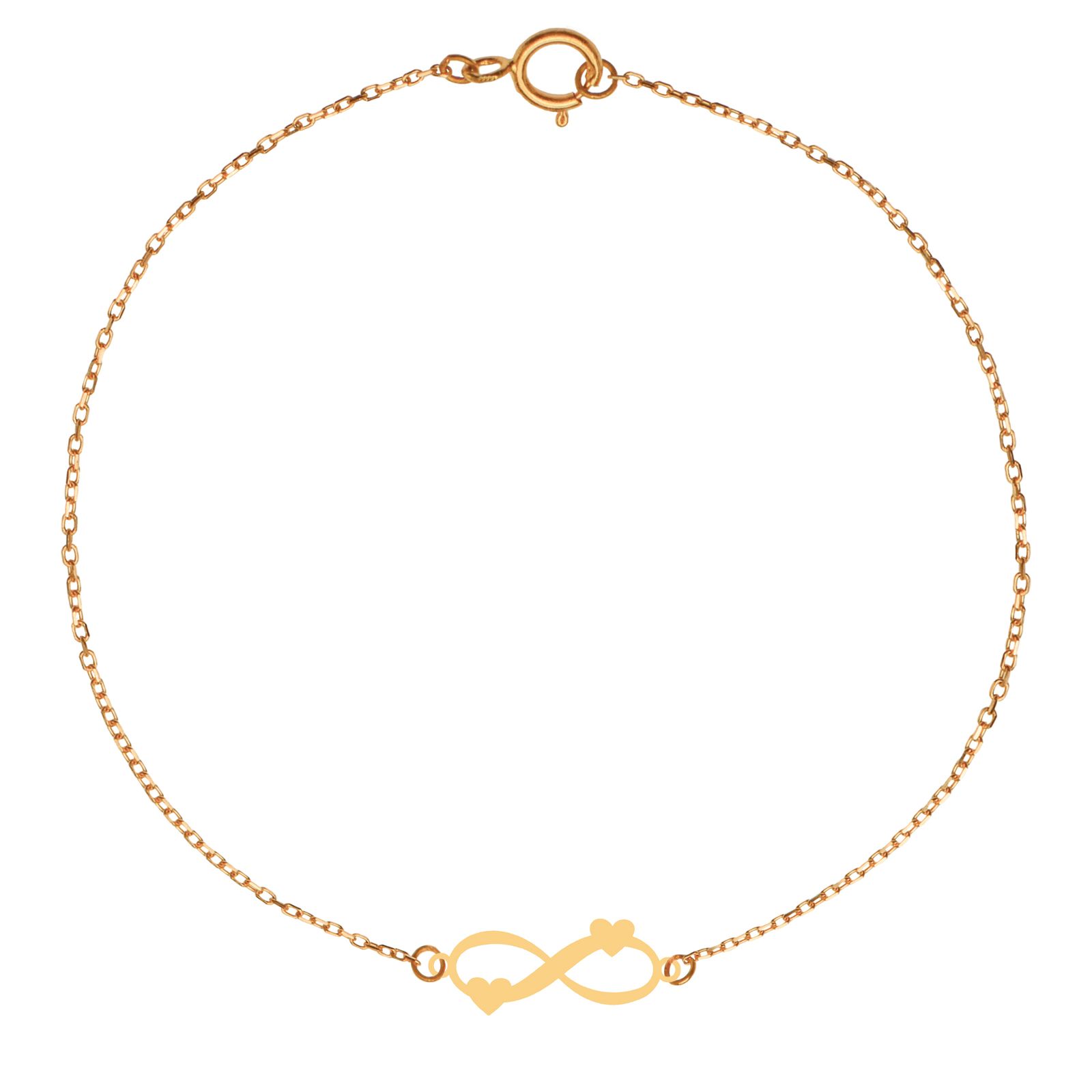 پابند طلا 18 عیار زنانه کرابو طرح بینهایت و قلب مدل Kr2057 -  - 1