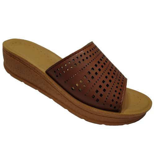 دمپایی زنانه مدل الناز کد A9 رنگ قهوه ای