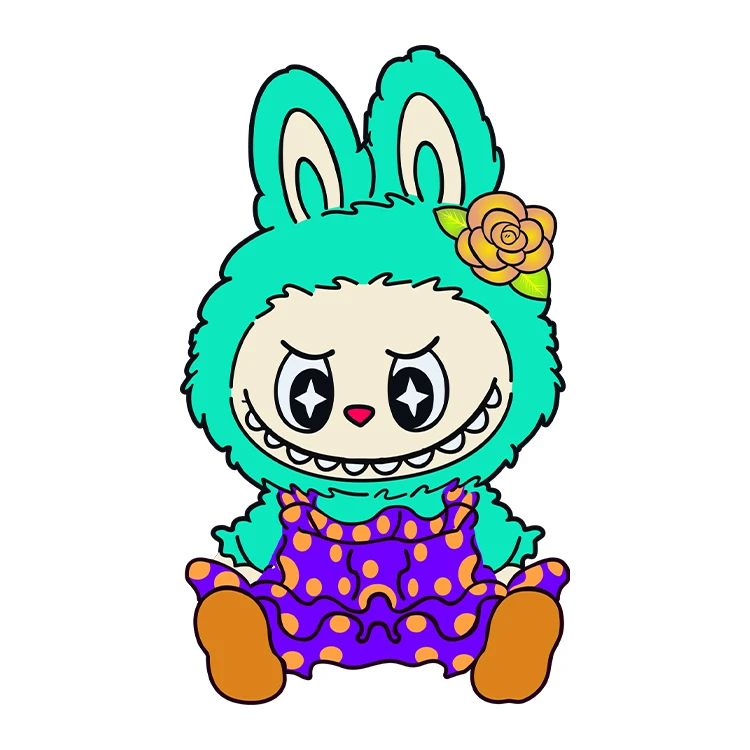 استیکر پارچه و لباس پاد آفرین مدل عروسک لبوبو کد S1170