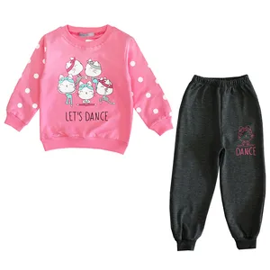 ست سویشرت و شلوار دخترانه مدل گربه رنگ صورتی