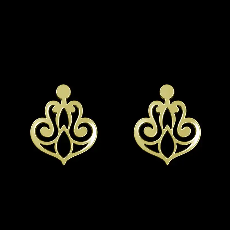 گوشواره طلا 18 عیار زنانه مدوپد مدل هندسی کد GA1-15160