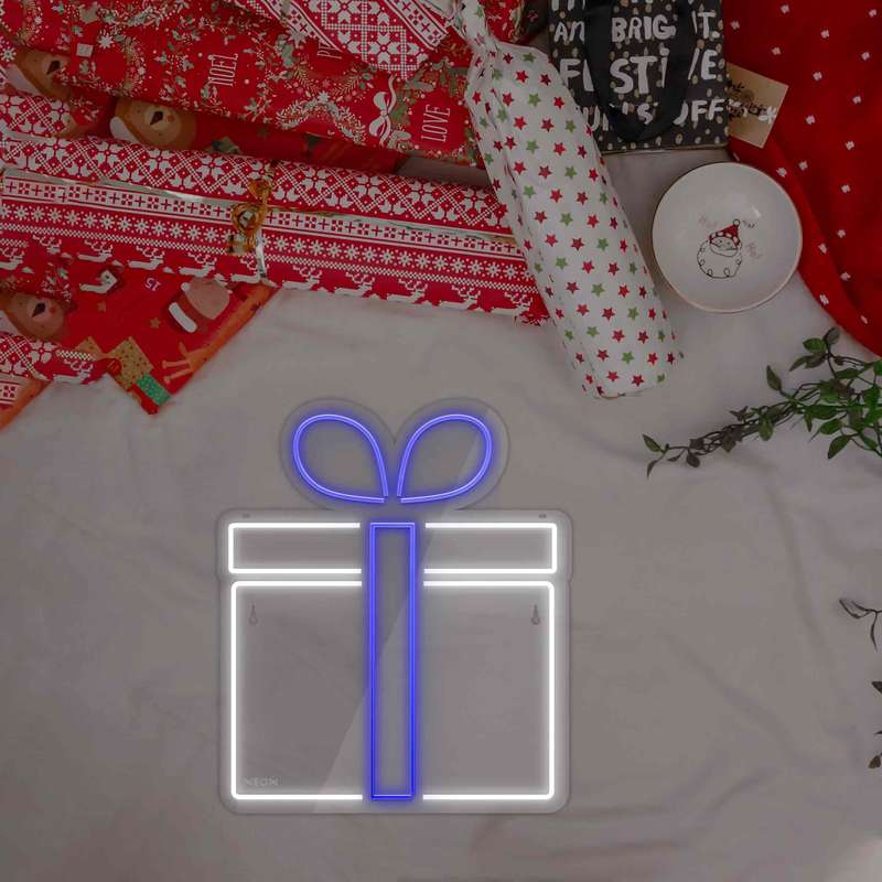 چراغ دیواری نئون دیزاین طرح Gift-Box_BL