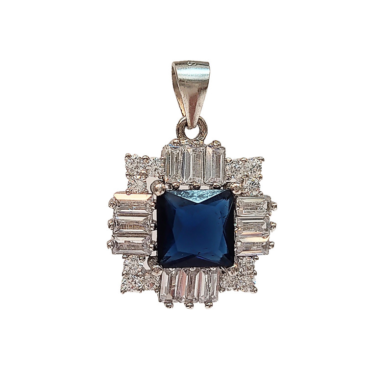 آویز گردنبند نقره زنانه مدل جواهری کد NG1884