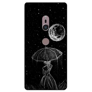Megafone Girl and Moon 1369 Cover For Sony Xperia XZ2