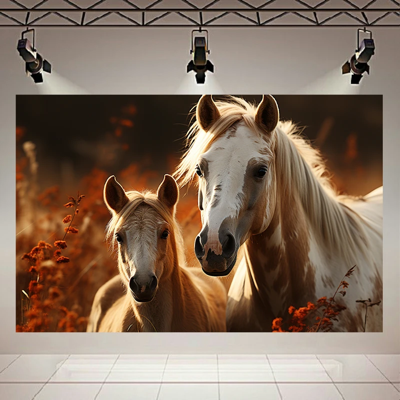  پوستر طرح مخمل اسب مدل گل کد AR302542