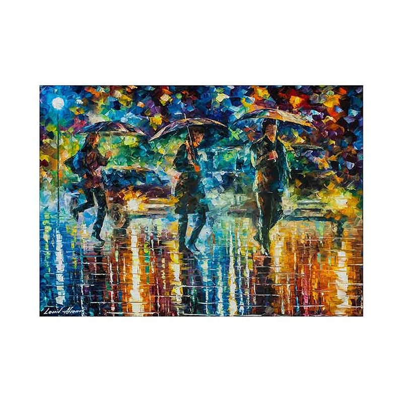 تابلو شاسی ونسونی طرح Rainy Street سایز 30x40 سانتی متر
