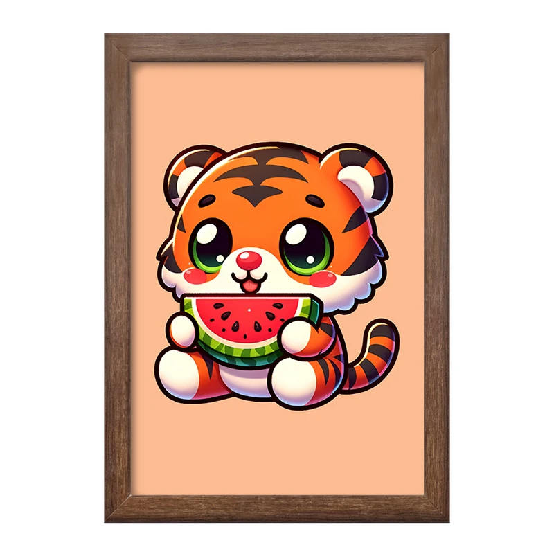 تابلو خندالو طرح ببر و هندوانه کد F7740