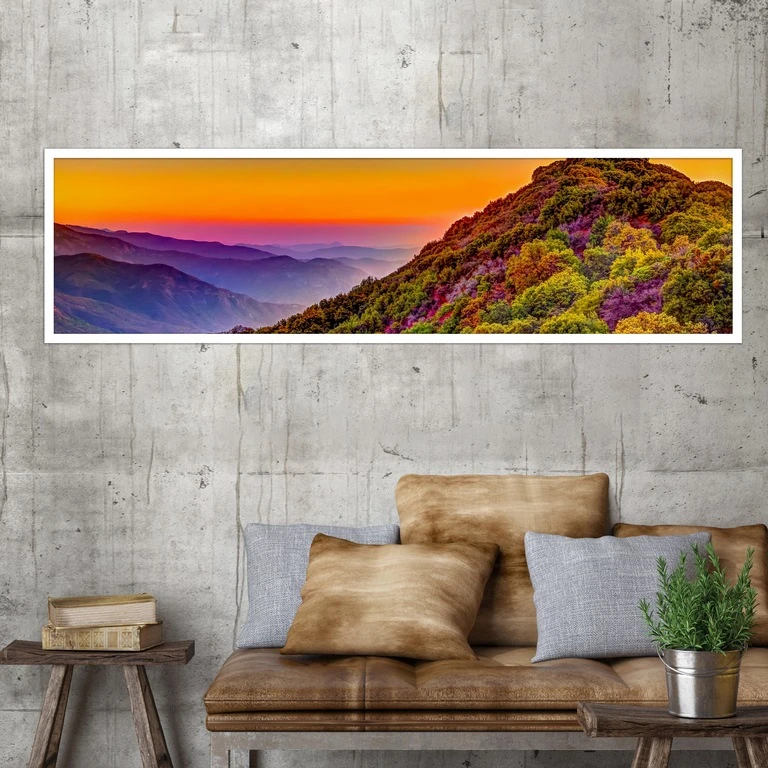 تابلو بکلیت طرح منظره کوه سرسبز مدل کشیده W-7730