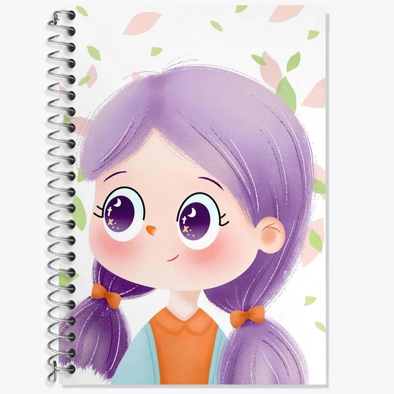 دفتر زبان 50 برگ خندالو مدل سه خط طرح دخترانه فانتزی کد 25717