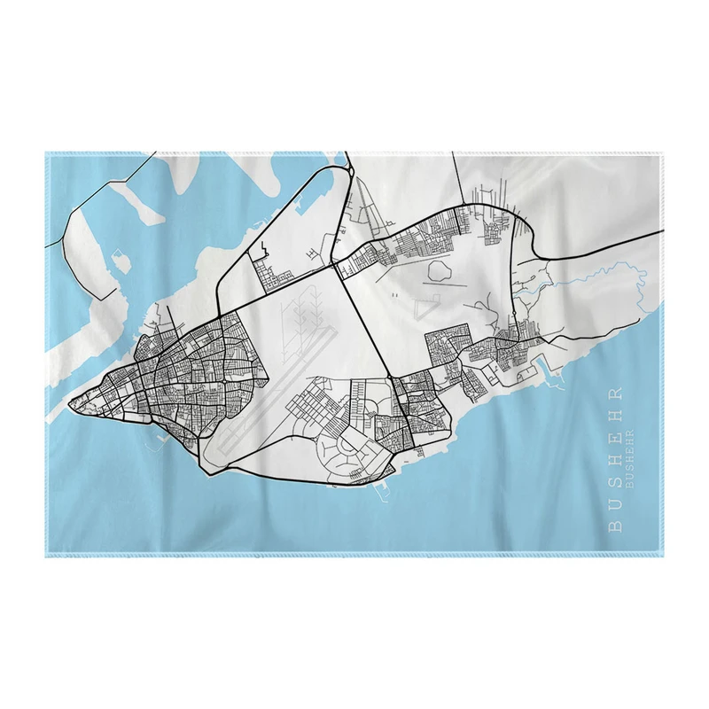 کاغذ کادو ترمه طراحان ایده مدل نقشه شهر بوشهر کد map0506 سایز 57x37 سانتی متر