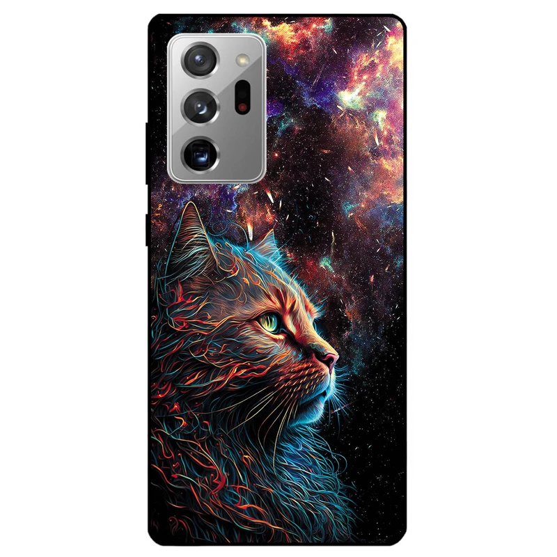 کاور مگافون طرح گربه کهکشانی مدل 4203 مناسب برای گوشی موبایل سامسونگ Galaxy Note 20 Ultra         