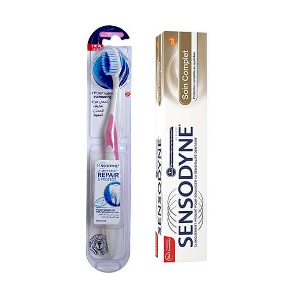 خمیر دندان سنسوداین مدل ُSoinComplete حجم 75 میلی لیتر به همراه مسواک سنسوداین مدل Repair با برس نرم