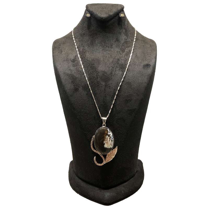 گردنبند نقره زنانه طرح برگ مدل OP1047