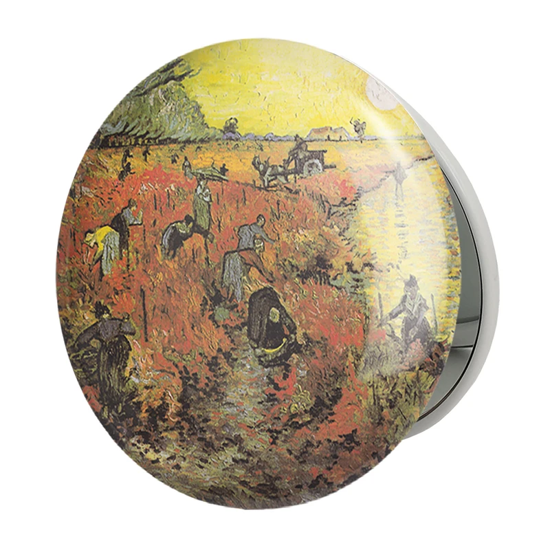 آینه جیبی خندالو طرح تاکستان سرخ ونسان ونگوگ (Van Gogh) مدل تاشو کد 36804