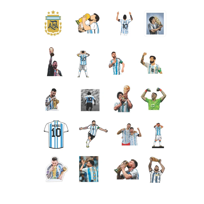استیکر لپ تاپ کافه پرینت طرح آرژانتین کد FB03 بسته 20 عددی