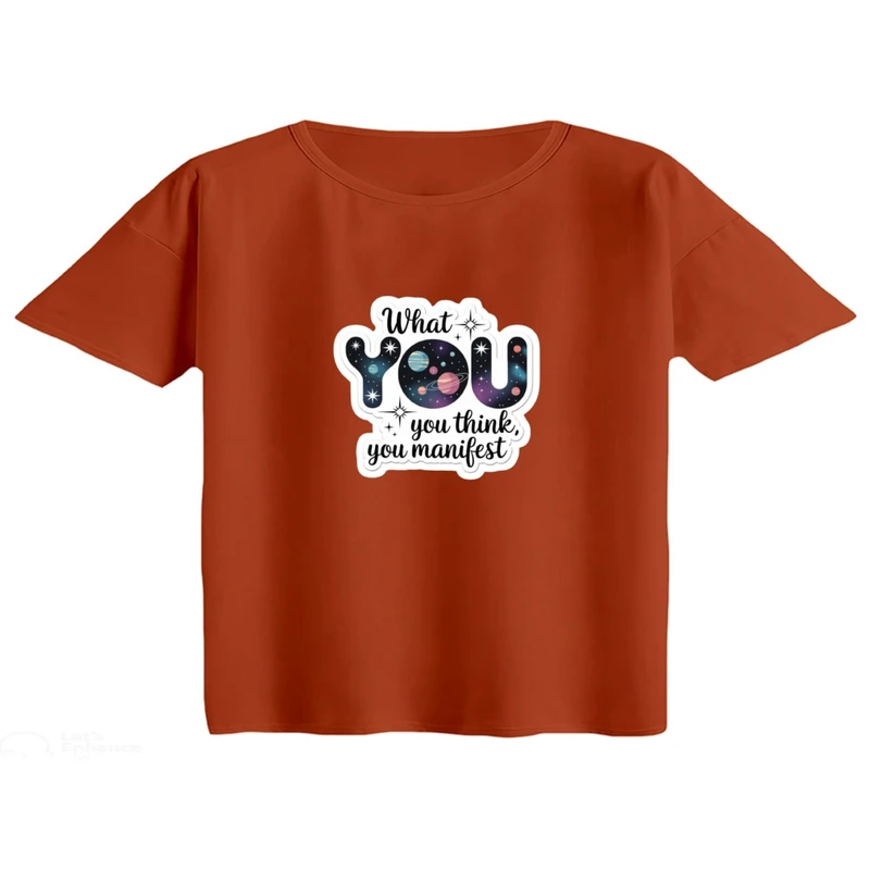 کراپ تی‌شرت آستین کوتاه زنانه مدل تکست کد 01  