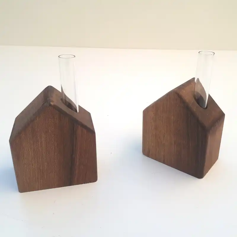 استند گلدان چوبی مدل هوم