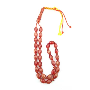 تسبیح مدل کهربا رگه‌دار کد 4