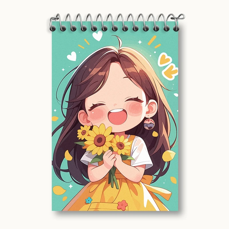 دفتر یادداشت 50 برگ خندالو مدل دخترانه کیوت کد F2306