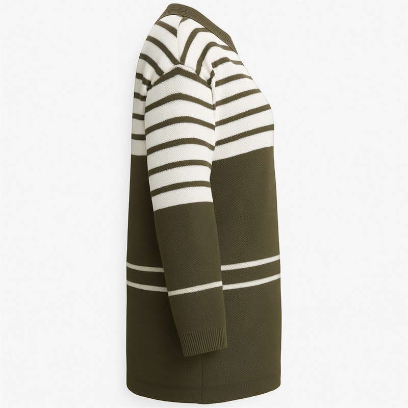 پلیور یقه گرد زنانه مدل راه راه