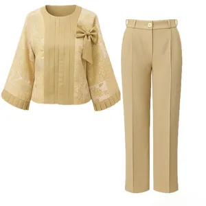 ست کت و شلوار زنانه مدل پاپیونی