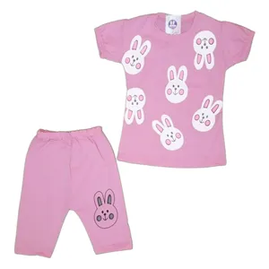ست تی شرت و شلوارک دخترانه مدل خرگوش کد 7890