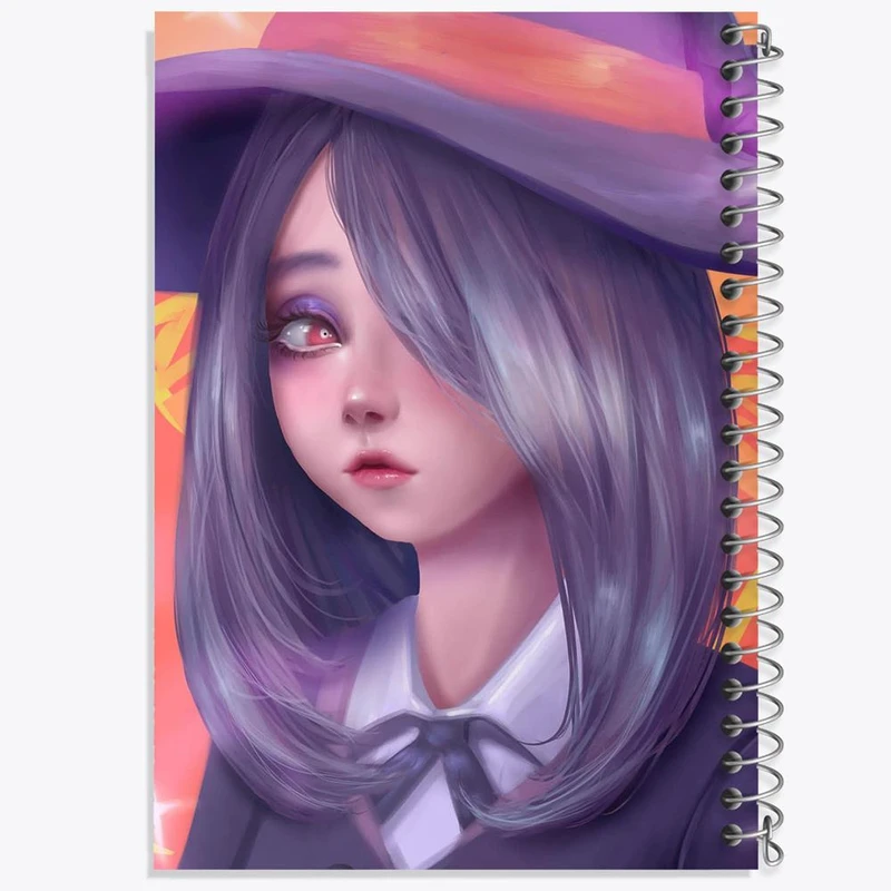 دفتر نقاشی 50 برگ خندالو مدل سوسی انیمه جادوگران کوچک Little Witch Academia کد 22860