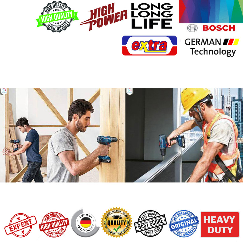 دریل پیچ گوشتی چکشی شارژی بوش مدل GSB 180 LI-2A مجموعه 72 عددی