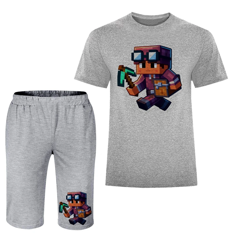ست تی شرت و شلوارک مردانه مدل ماینکرفت A181
