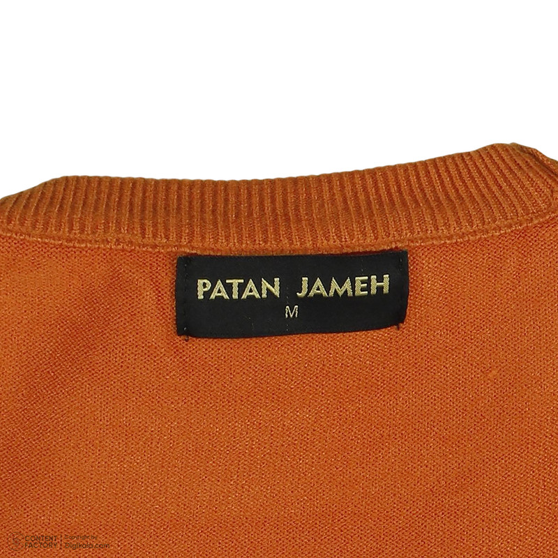 پلیور مردانه پاتن جامه مدل یقه گرد 304021020004999 رنگ آجری