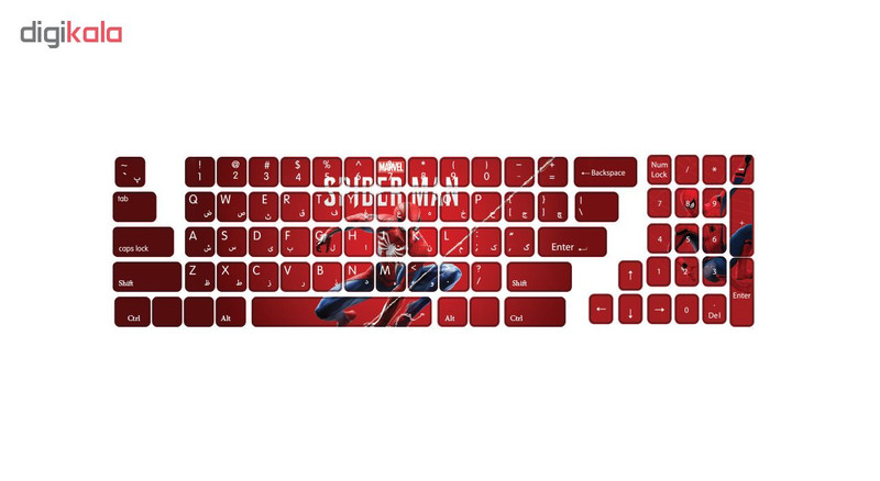 برچسب حروف فارسی کیبورد گراسیپا طرح SpiderMan کد 102