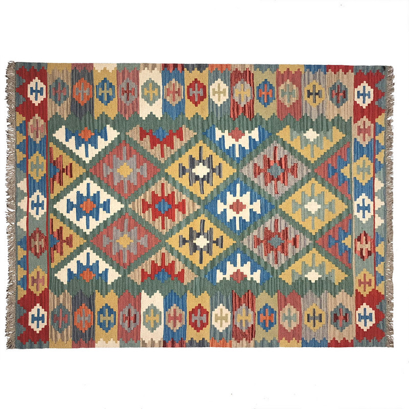 گلیم دستبافت سه متری طرح قشقایی مدل الوان کد 21512