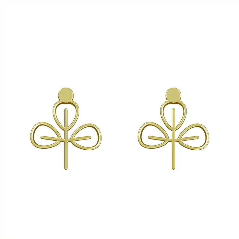 گوشواره طلا 18 عیار زنانه مدوپد مدل برگ کد GA1-15910