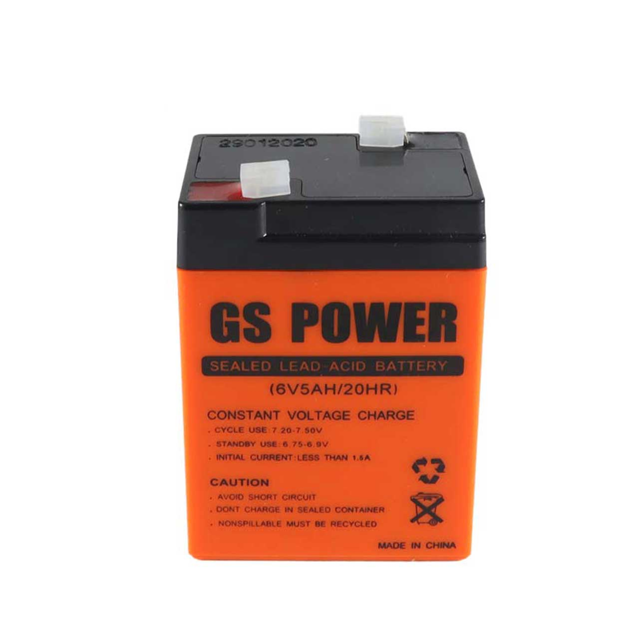 باتری یو پی اس 6 ولت 5 میلی آمپر ساعت جی اس پاور مدل 6V-5A