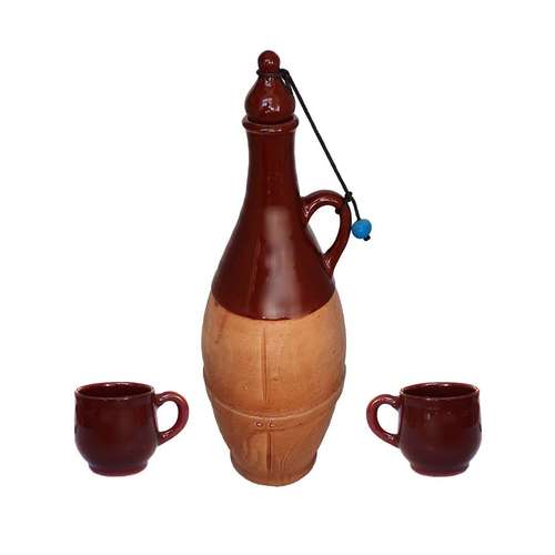 ست 3 تکه کوزه و لیوان سفالی کد B L
