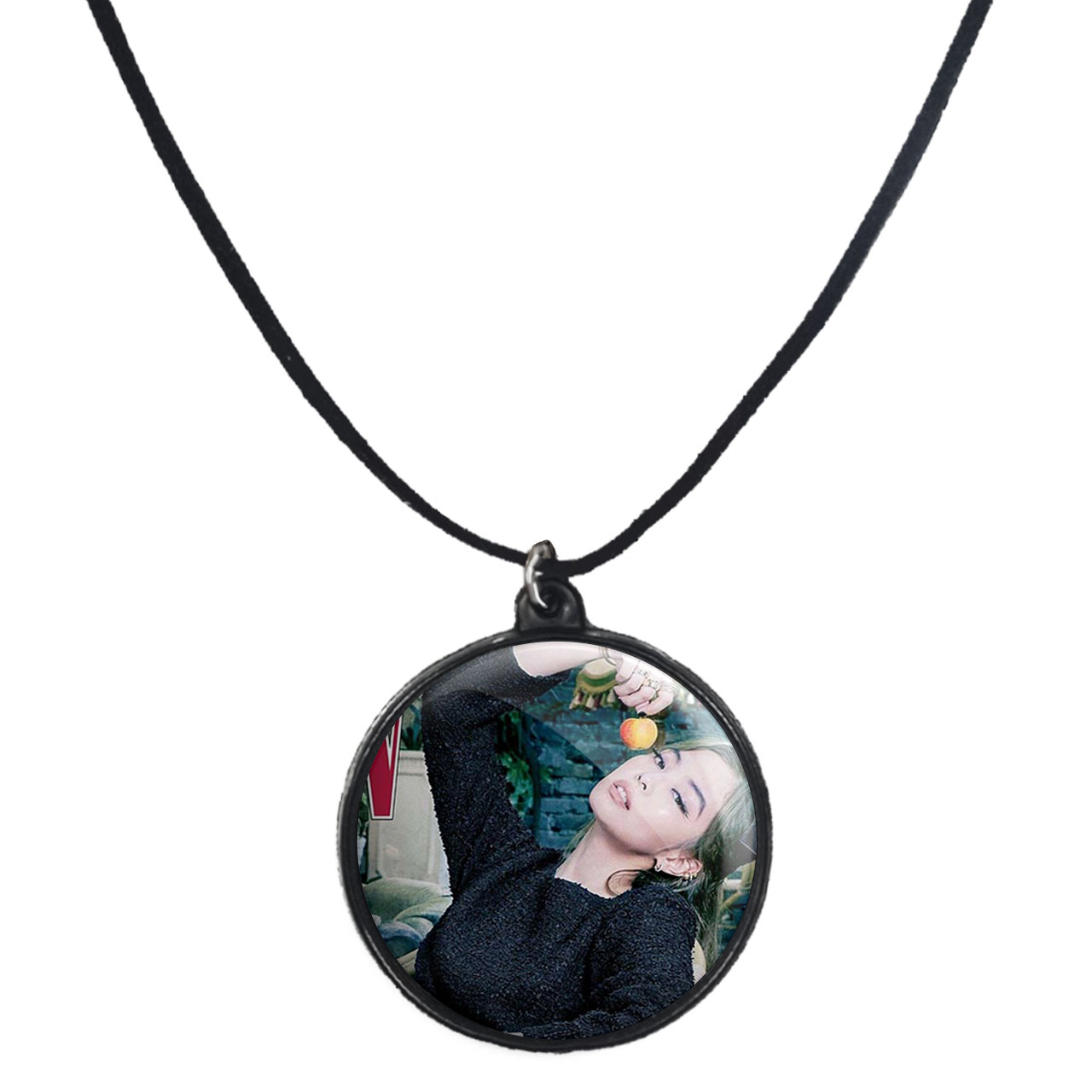 گردنبند پرمانه طرح بلک پینک کد pmb.6771 مدل دو طرفه