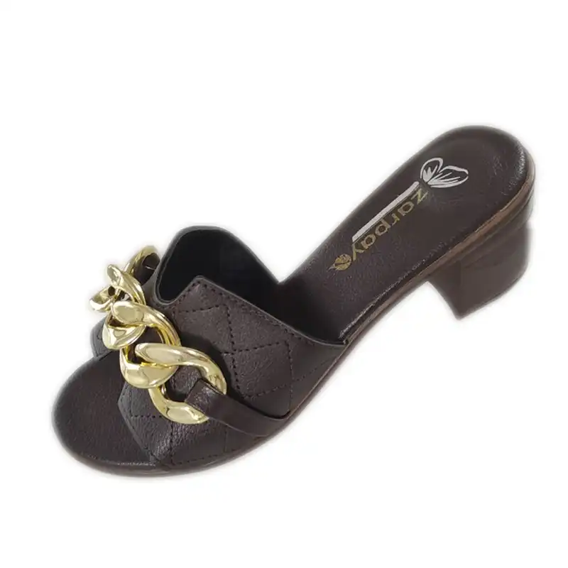 دمپایی زنانه زرپای مدل 17-548 رنگ قهوه ای