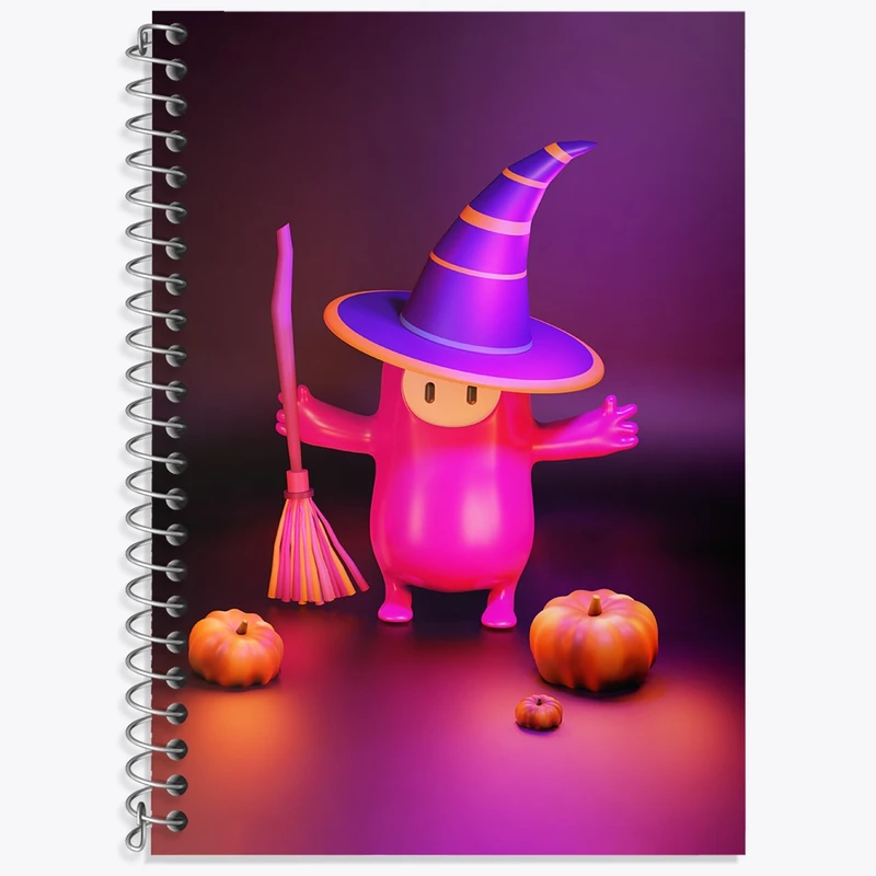 دفتر زبان 50 برگ خندالو مدل دو خط طرح بازی فال گایز (Fall Guys) کد 32803