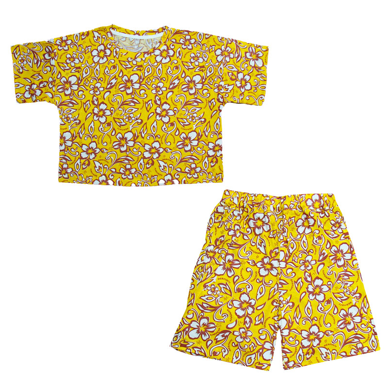 ست تی شرت و شلوارک زنانه مدل ارکیده کد 017