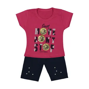 ست تی شرت و شلوارک نوزادی دخترانه کد 04