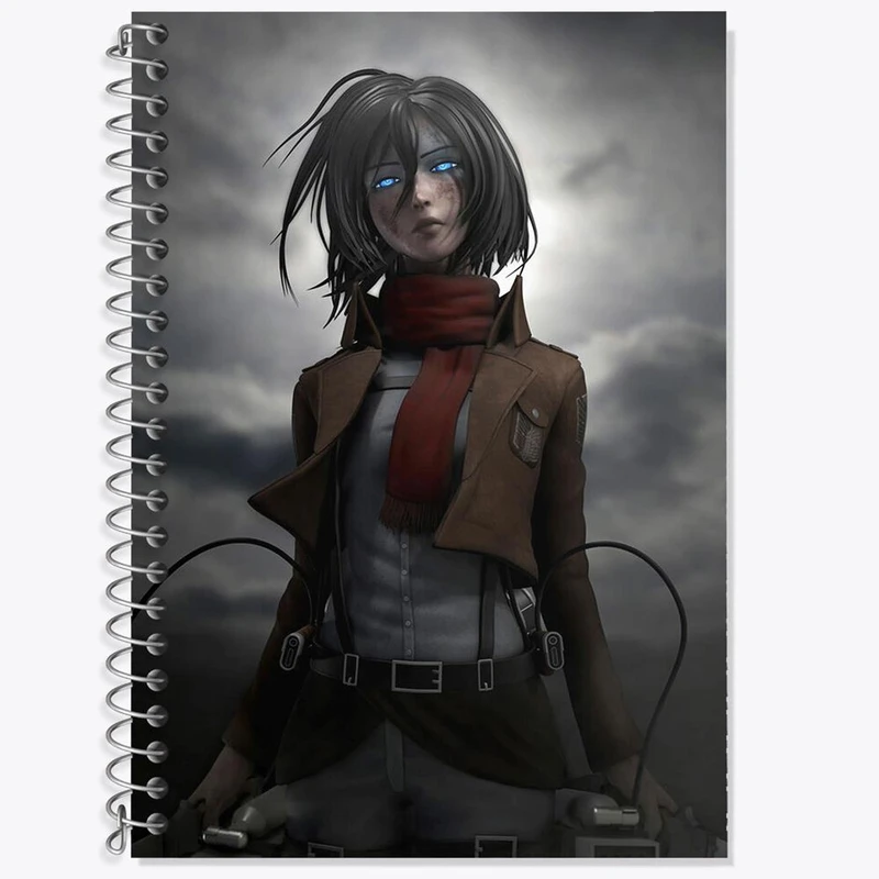 دفتر زبان 50 برگ خندالو مدل دو خط طرح میکاسا آکرمن انیمه اتک آن تایتان Attack on Titan کد 10996