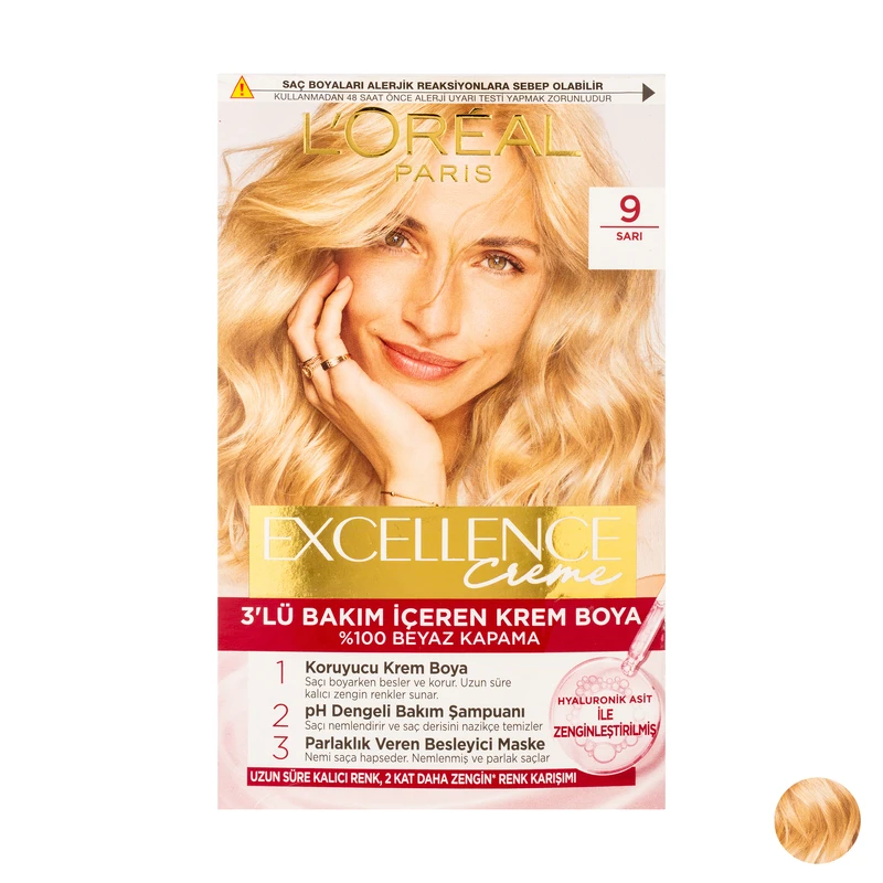 کیت رنگ مو لورآل شماره 9 حجم 48 میلی‌لیتر رنگ بلوند