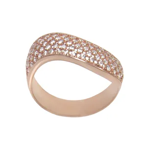 انگشتر نقره زنانه بازرگانی میلادی مدل فول نگین بدون ریزش کد AWR_031