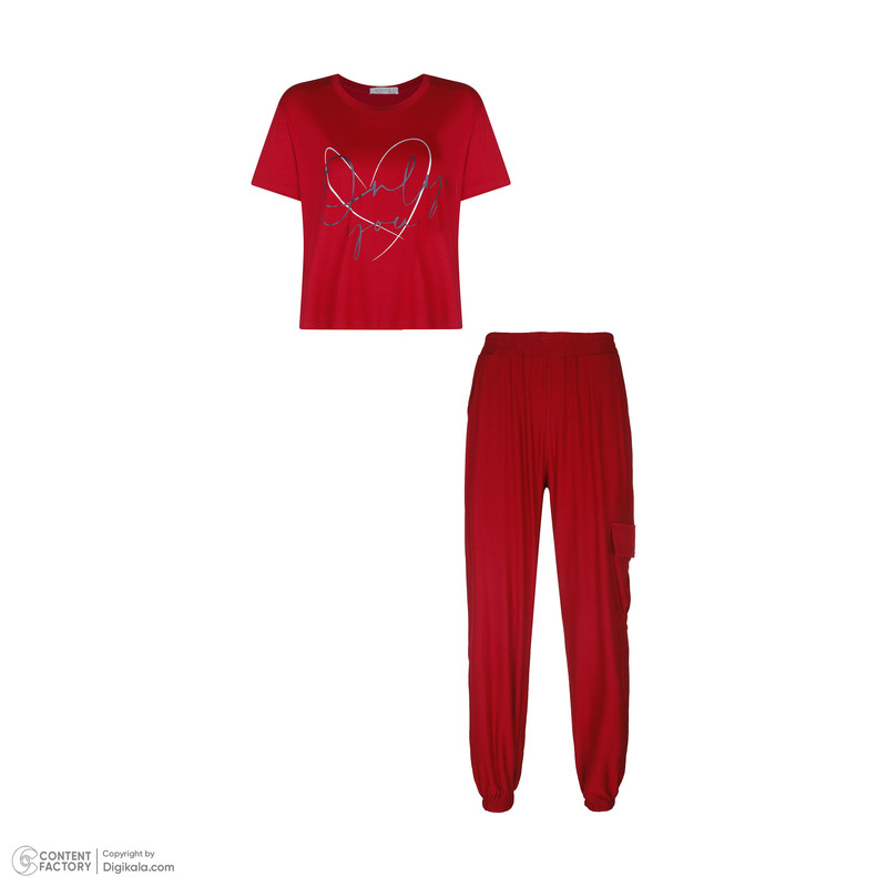 ست تی شرت آستین کوتاه و شلوار زنانه لوینت  مدل لایا